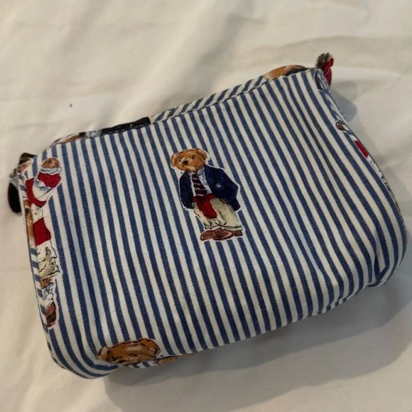 Vintage y2k Ralph Lauren Polo Striped Bear Cosmetic Bag - Picture 2 of 4